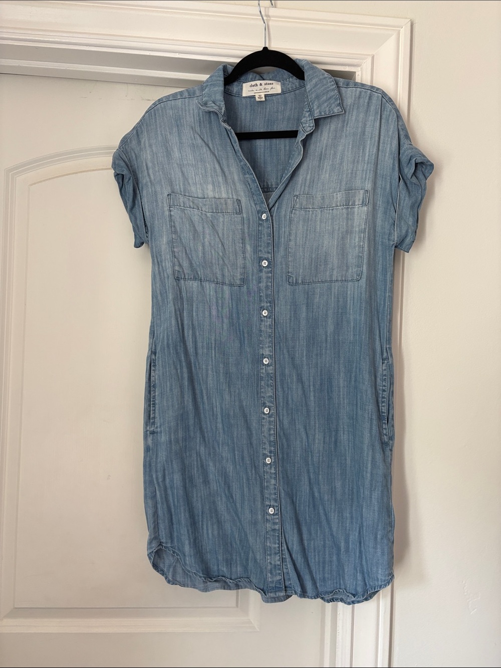 cloth & stone x Anthropologie Light Blue Chambray Mini Dress